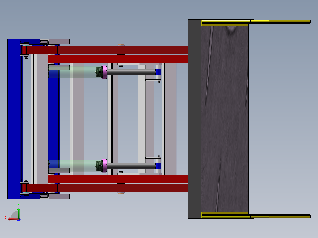 单叉固定机sw12可编辑后视图
