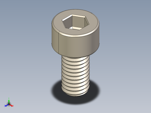 Screw_DIN_912_M5x10F_A2.STEP公制内六角螺钉