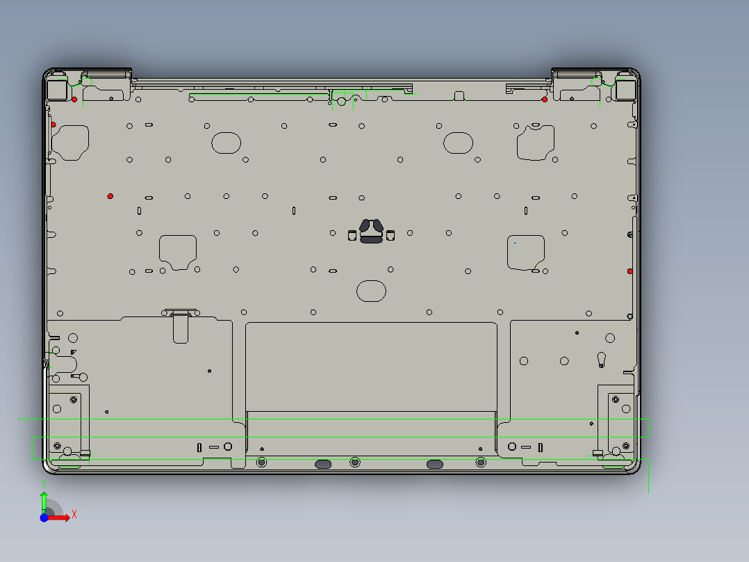 笔记本C壳精铣内腔程序模型前视图