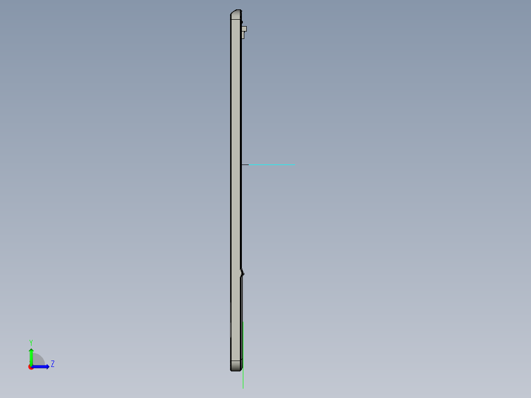 笔记本C壳精铣内腔程序模型左视图