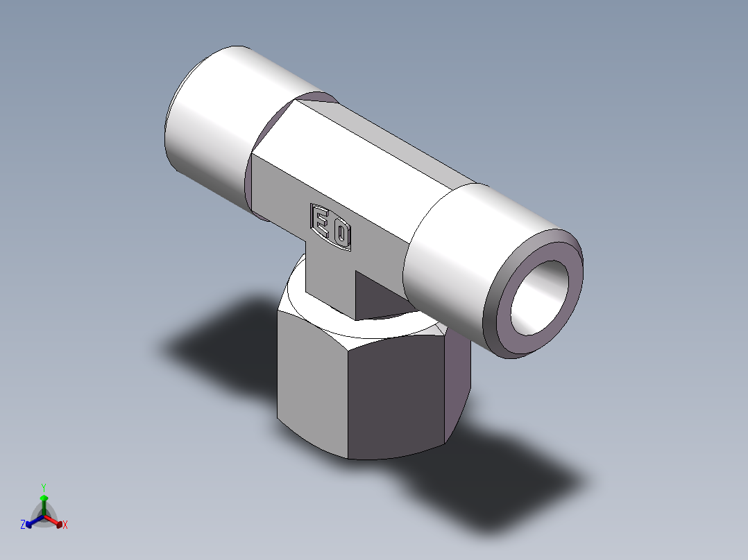 BC+BD 三通组合接头、BD-14正等轴测图