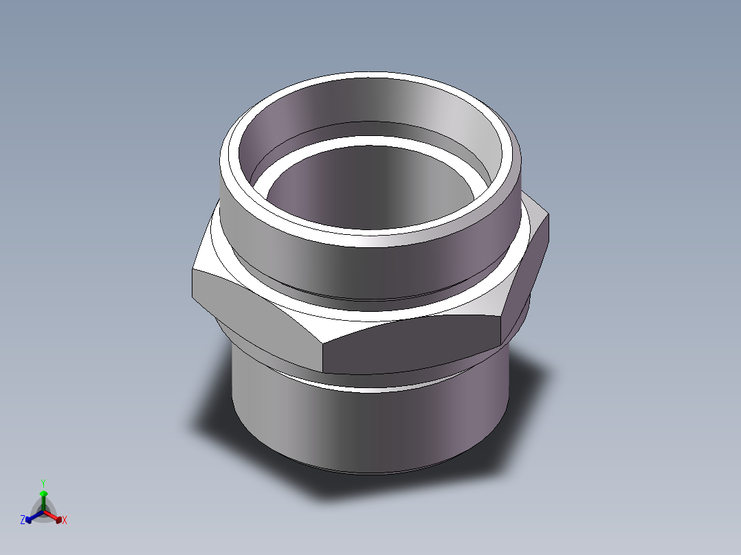 英制管螺纹ED密封、1CB-52-24WD正等轴测图