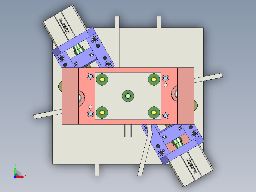 塑料连接件成型冲孔模具设计前视图