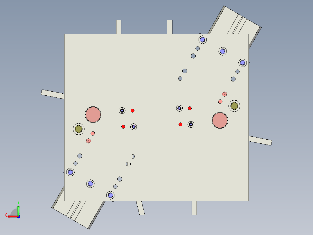 塑料连接件成型冲孔模具设计后视图