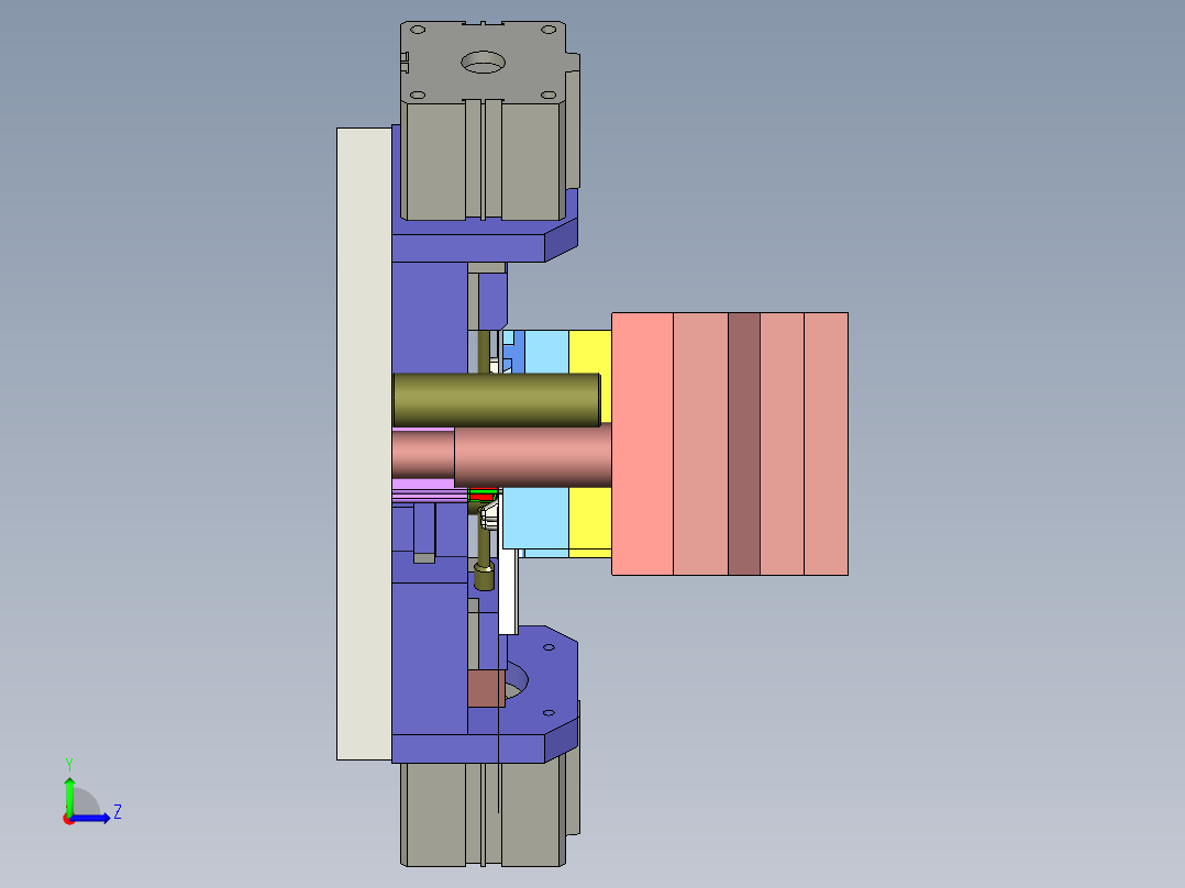 塑料连接件成型冲孔模具设计左视图