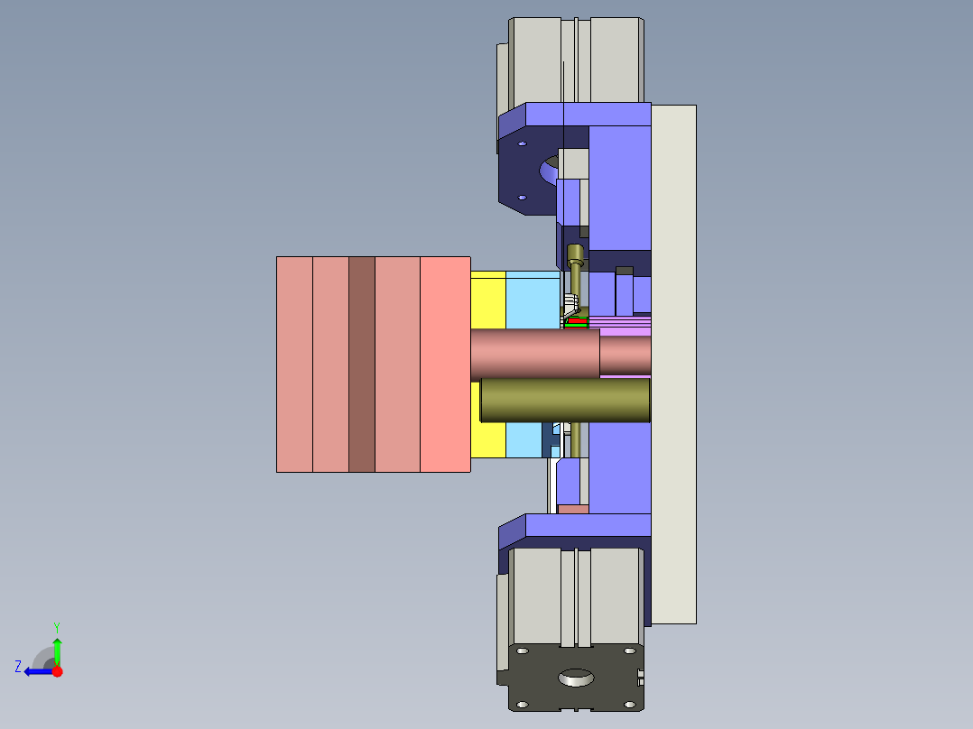塑料连接件成型冲孔模具设计右视图