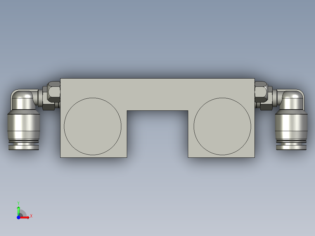 HKS25B气压常闭-不带刹车型-本体38宽-B-A-B-3前视图