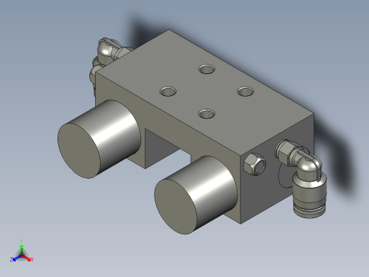HKS25B气压常闭-不带刹车型-本体38宽-B-A-B-3正等轴测缩略图