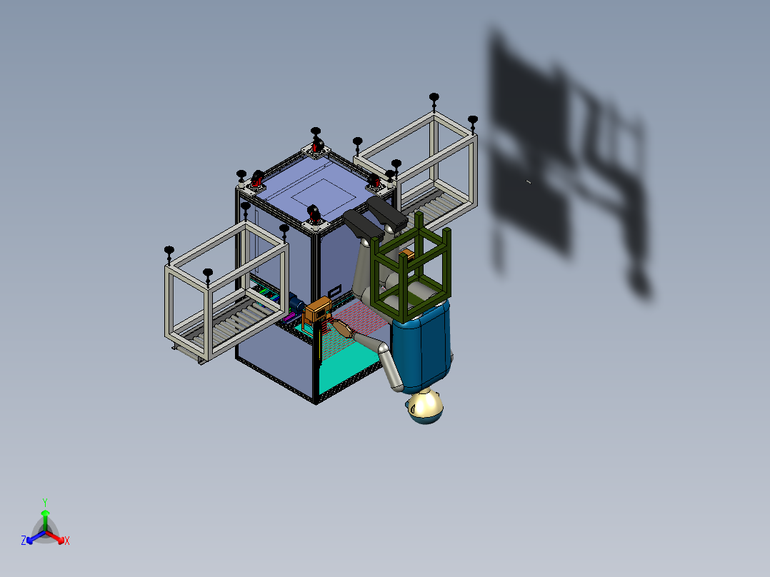 手持式自动锁螺丝机（PROE设计）正等轴测图