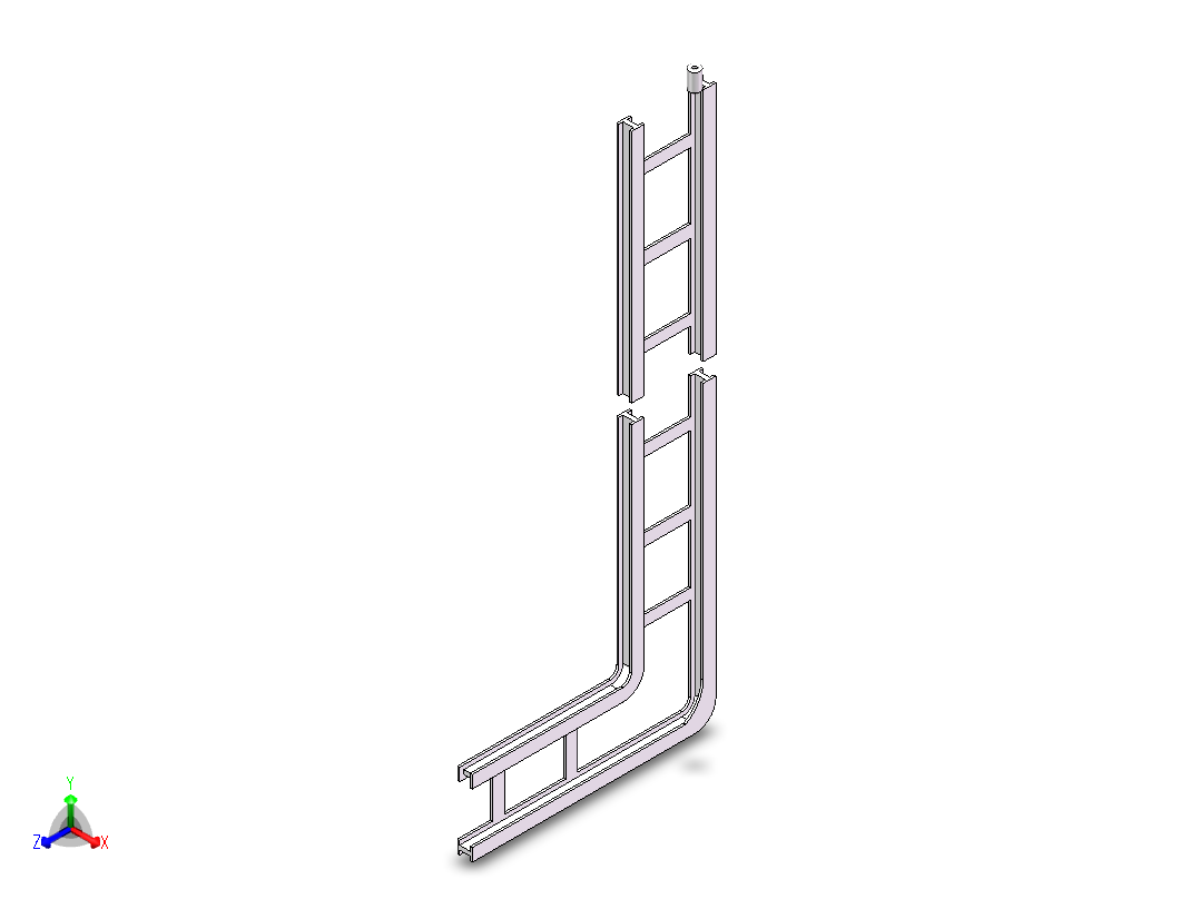 轨道运输导绳装置正等轴测图