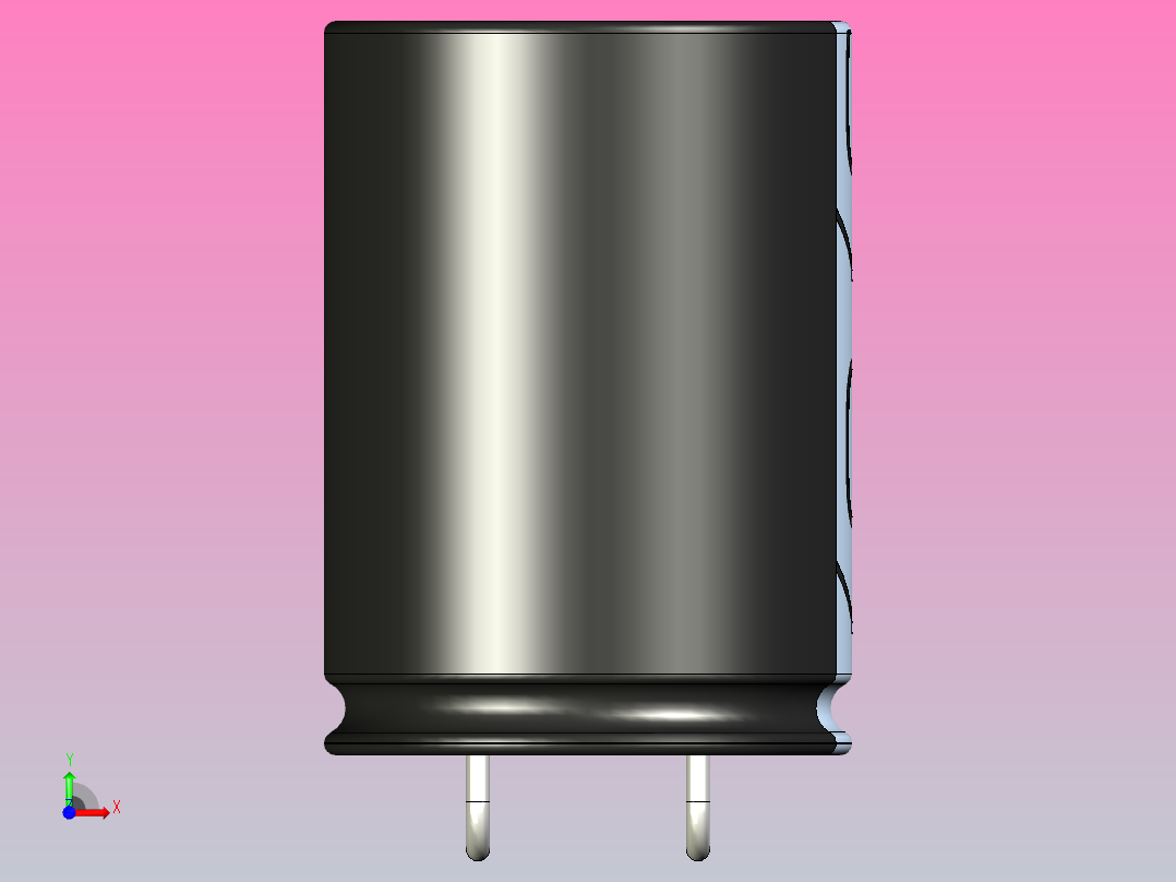 电容器ElCapLA-7.5-18x25-black前视图