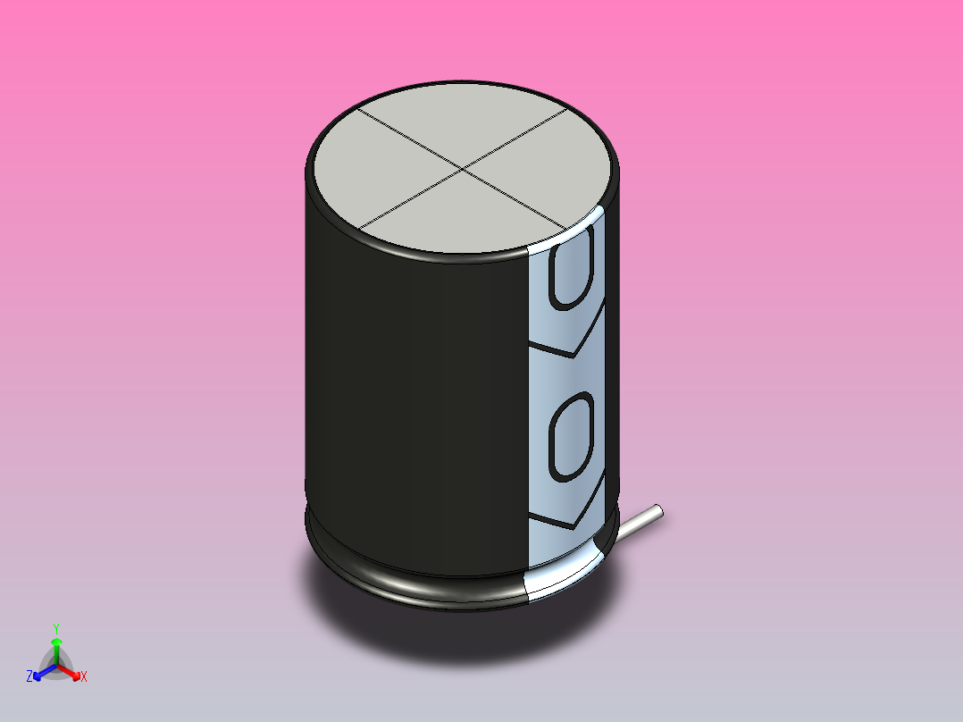 电容器ElCapLA-7.5-18x25-black正等轴测图