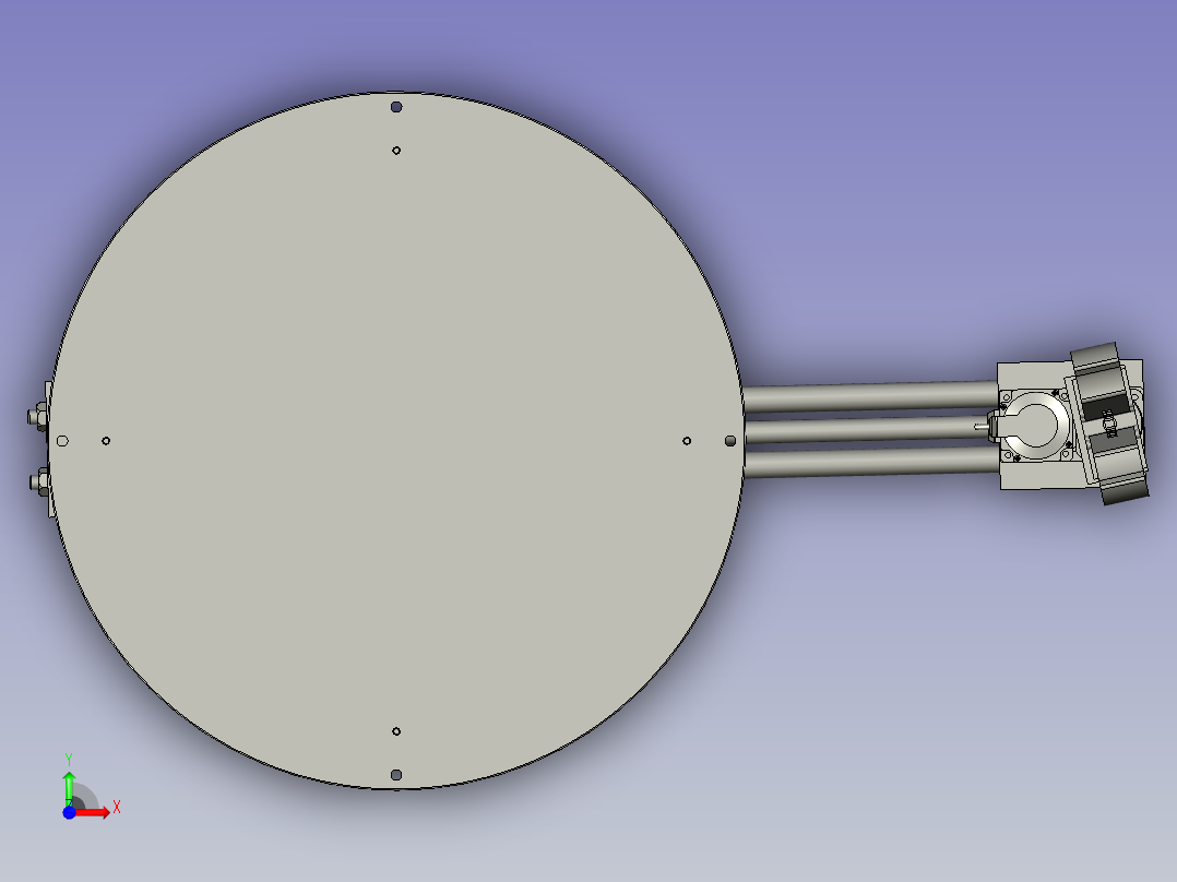 适用于工件搬运的圆柱坐标机械手前视图