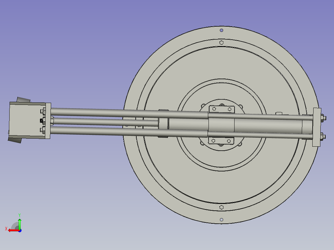 适用于工件搬运的圆柱坐标机械手后视图
