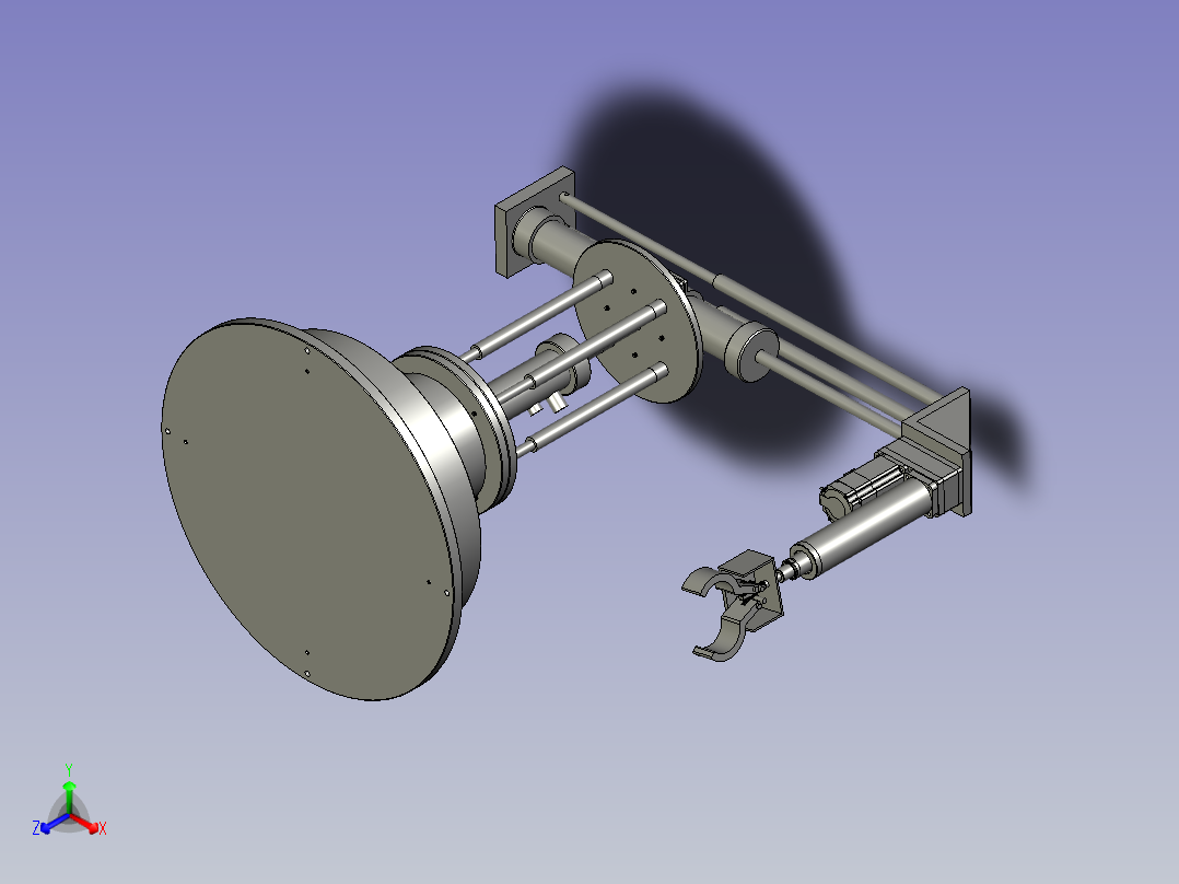 适用于工件搬运的圆柱坐标机械手正等轴测图