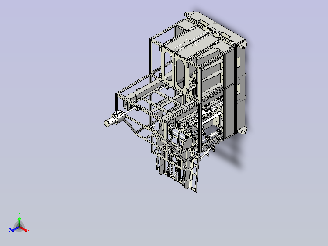 一款升降式滚轮输送机主视图