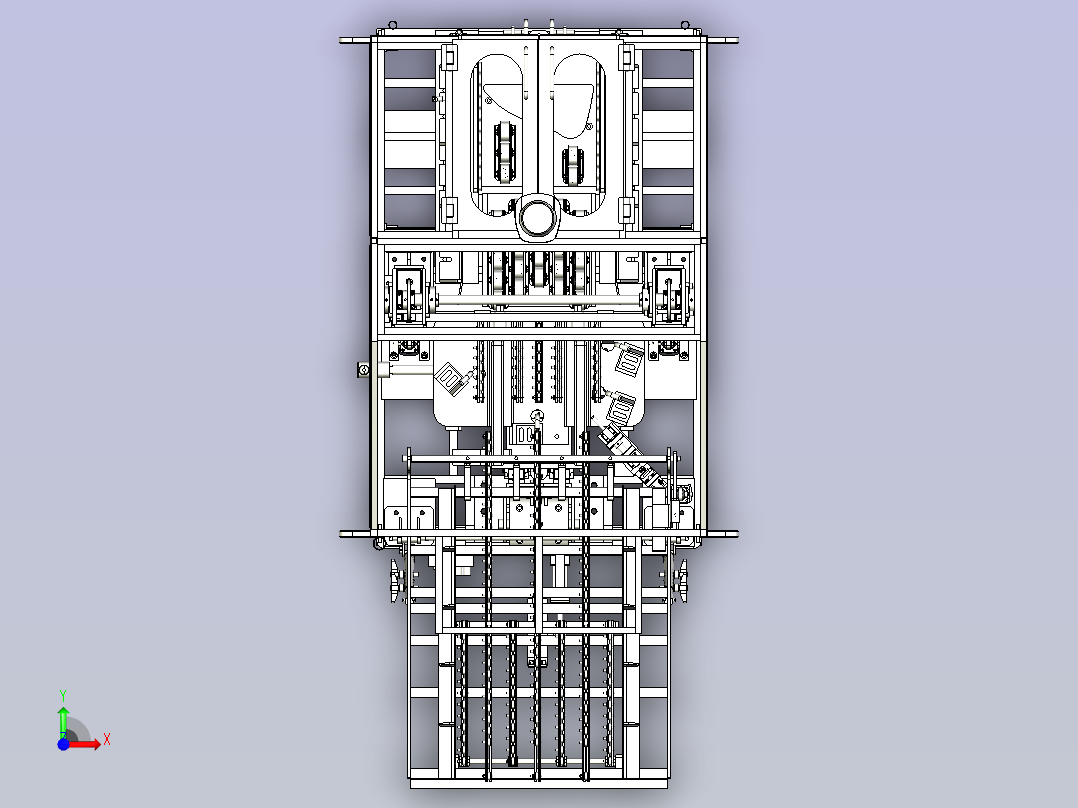 一款升降式滚轮输送机前视图