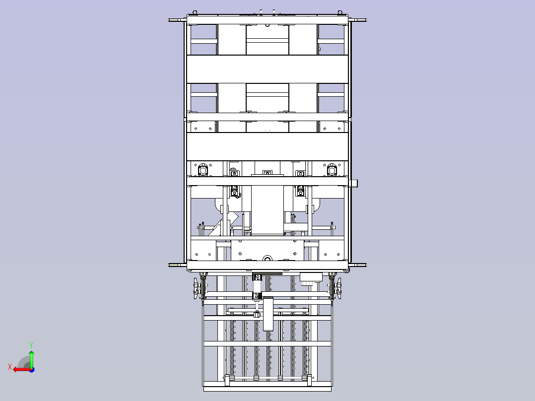 一款升降式滚轮输送机后视图
