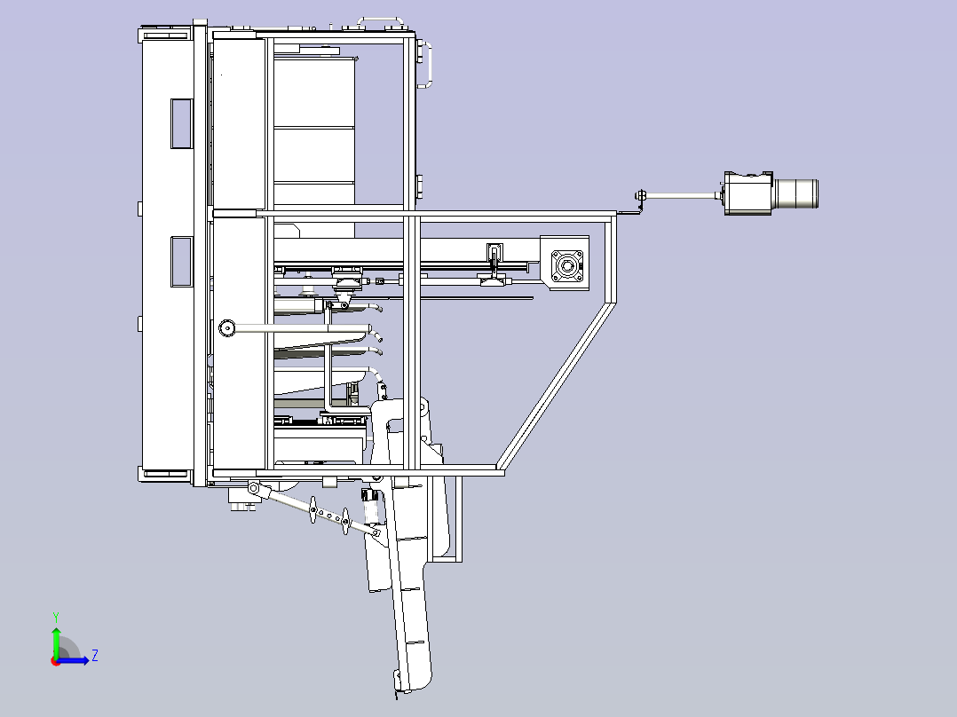 一款升降式滚轮输送机左视图