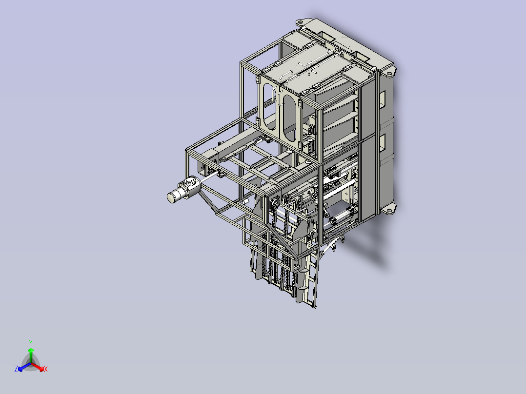 一款升降式滚轮输送机正等轴测图