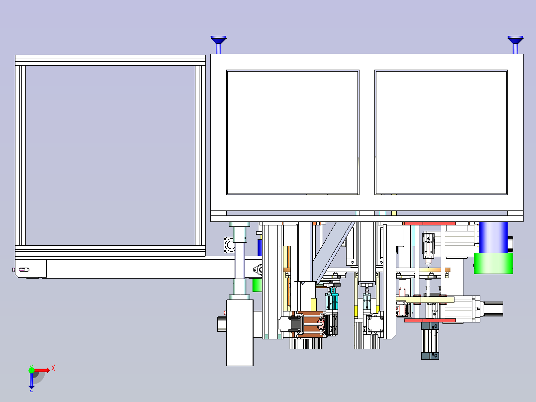 散热扇组装机3D图纸俯视图