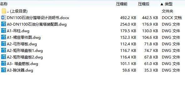 DN1100石油分馏塔设计含8张CAD图