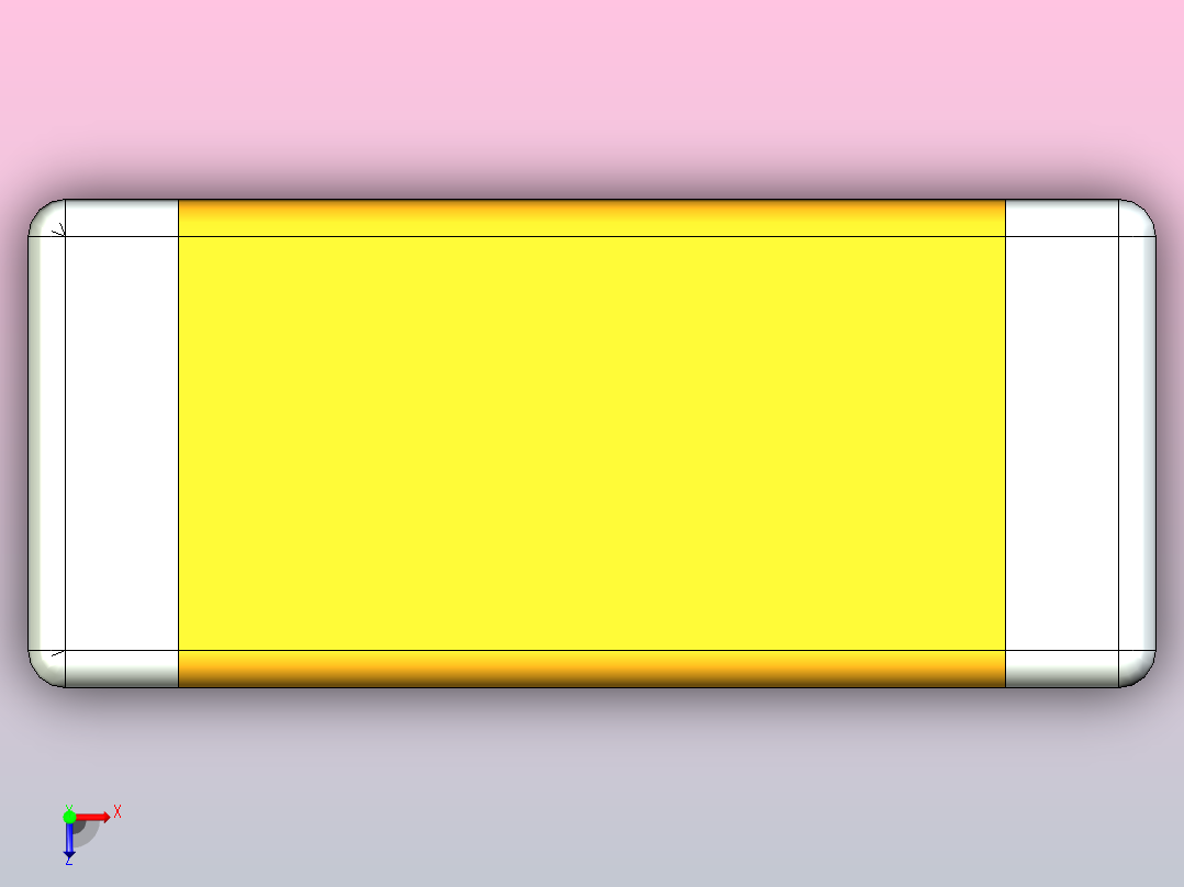 片式电容器封装 （SMD）CAPC1508X65N俯视图