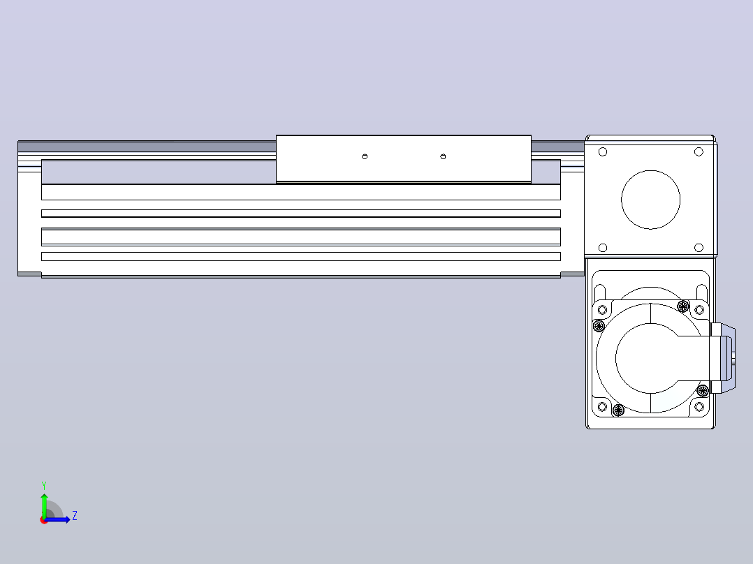 皮带直线轴半封闭可选导轨TPA-HNB-120D-110-L50-RP-C-P40-N3左视图