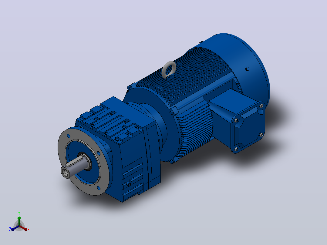 RF27法兰轴伸式安装斜齿轮减速机RF27-Y0.75-4P-80-M1-0°-Φ160主视图