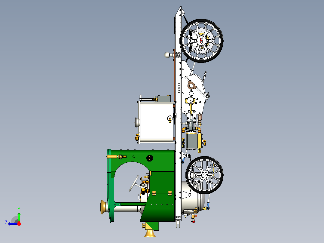 老式Clayton蒸汽卡车右视图