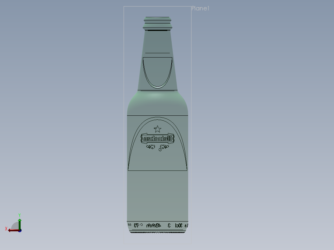 SOLIDWORKS 创意啤酒瓶设计前视图