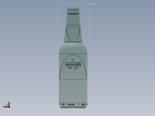 SOLIDWORKS 创意啤酒瓶设计前视缩略图