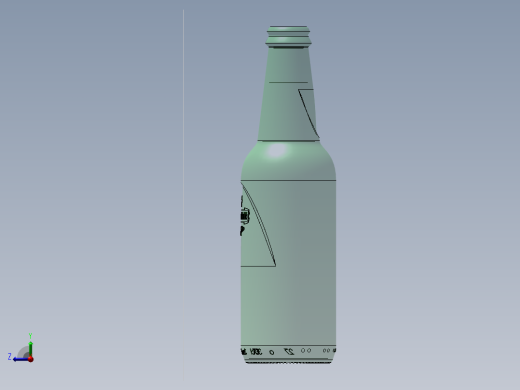 SOLIDWORKS 创意啤酒瓶设计左视缩略图