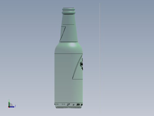 SOLIDWORKS 创意啤酒瓶设计右视缩略图