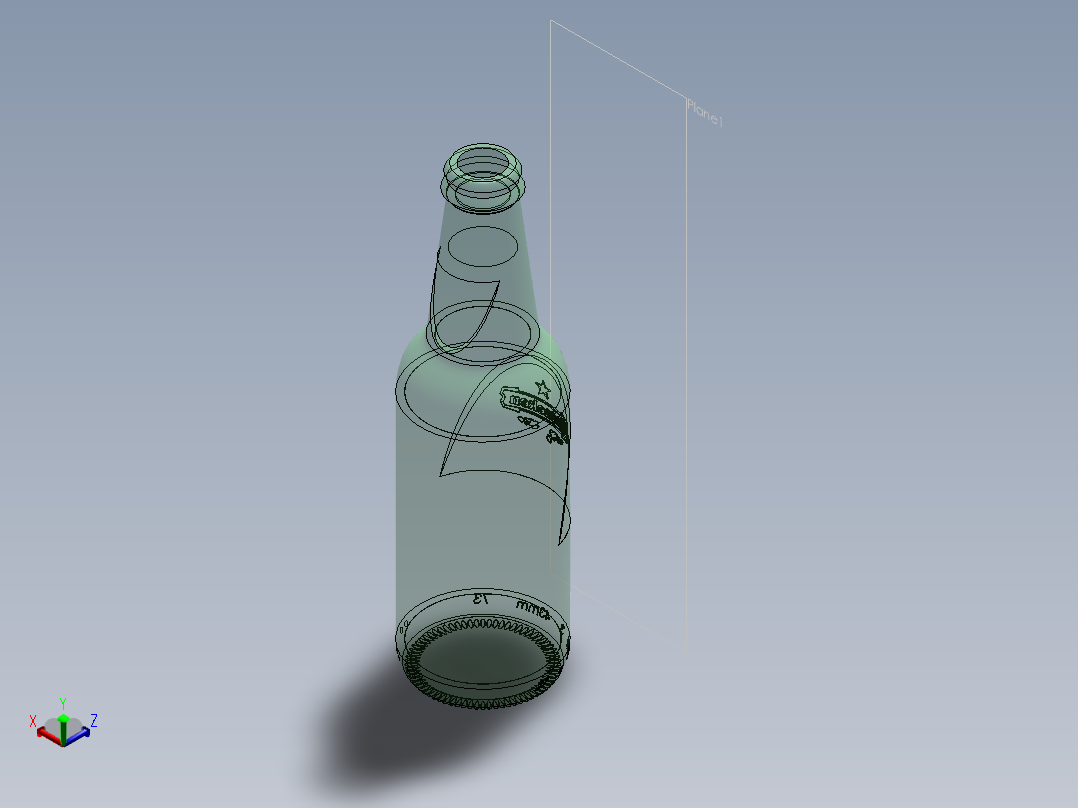 SOLIDWORKS 创意啤酒瓶设计正等轴测图