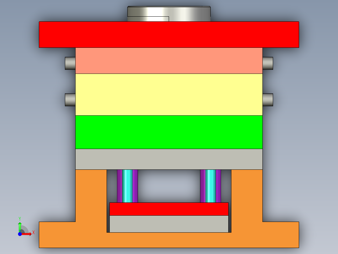 活动圈注塑模具设计前视图