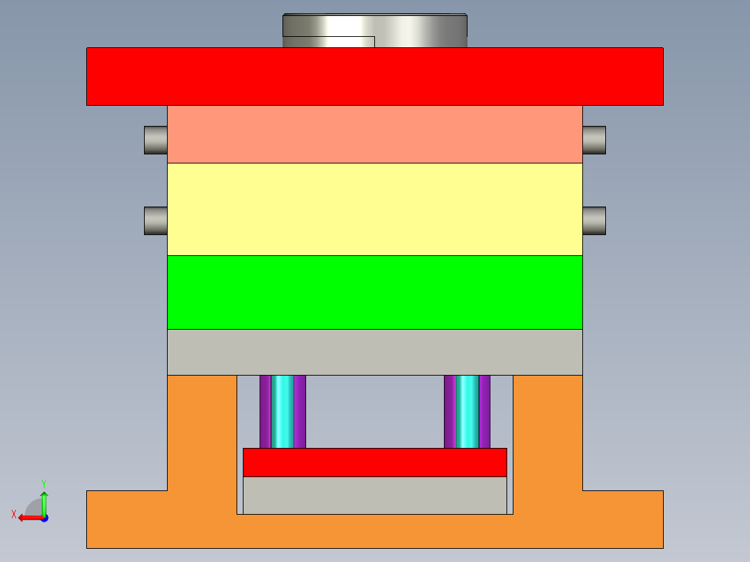 活动圈注塑模具设计后视图