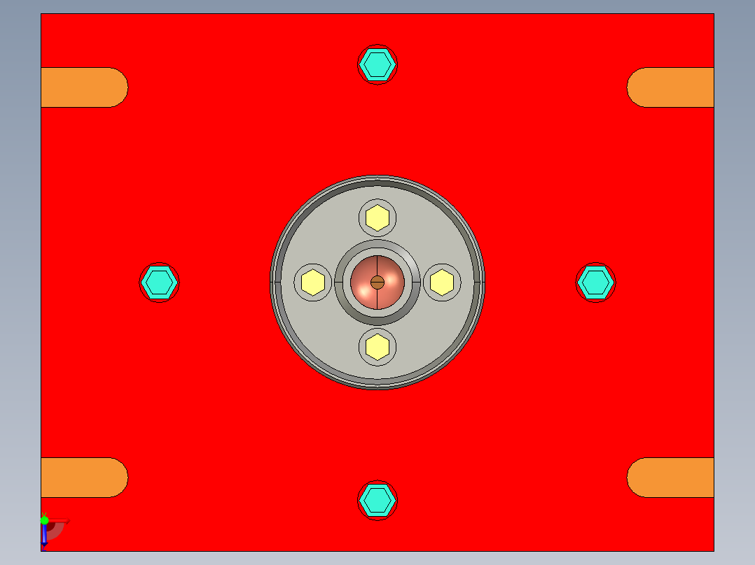 活动圈注塑模具设计俯视图