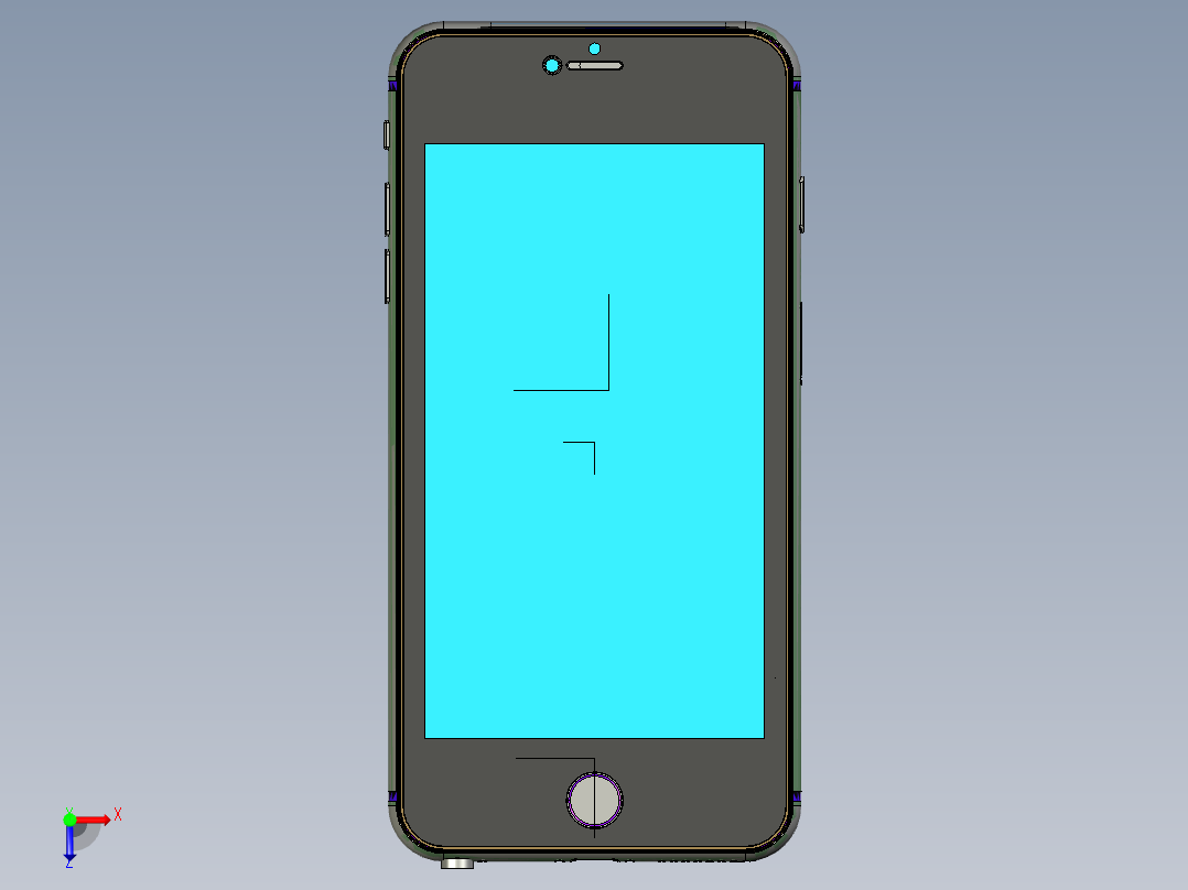 苹果6 iPhone6手机及保护壳 详细设计俯视图