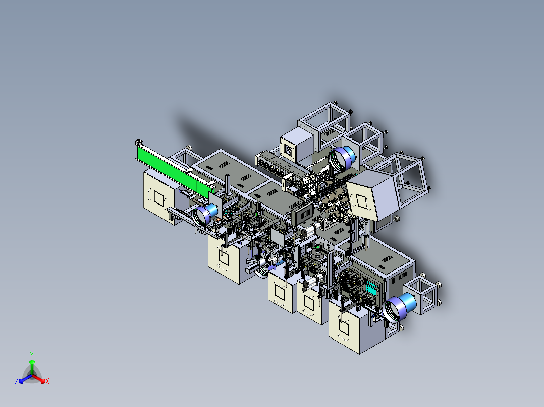 一条复杂的马达自动组装生产线