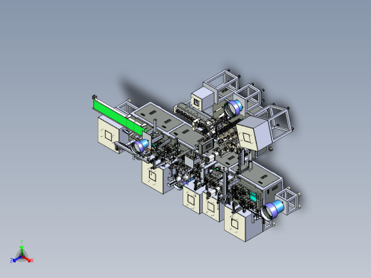 一条复杂的马达自动组装生产线