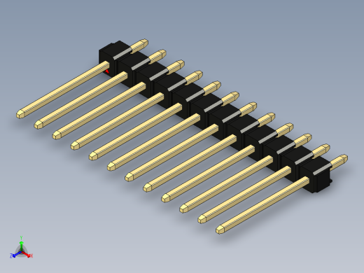 彩色公头100mil（2.54mm）系列-DS1021_black_1x12p_100mil_Type5_rev1.0