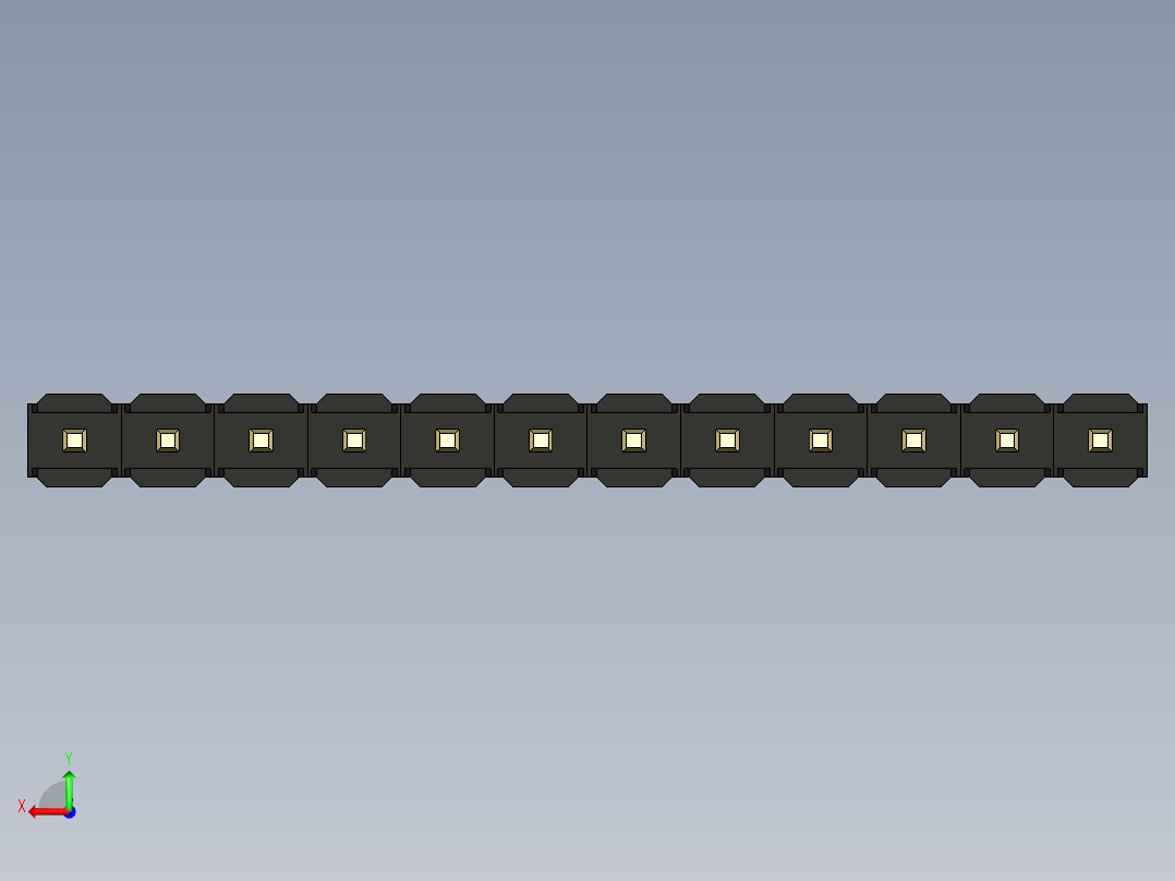 彩色公头100mil（2.54mm）系列-DS1021_black_1x12p_100mil_Type5_rev1.0后视图