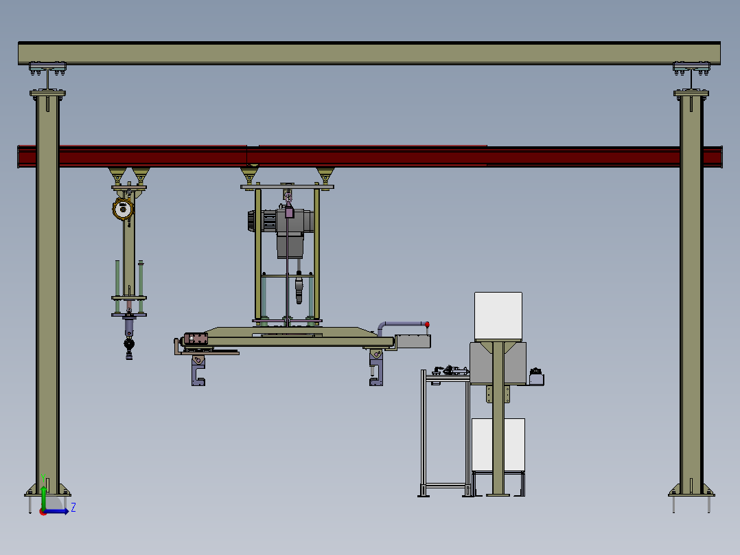 电池包下线KBK吊具拧紧工装1369657左视图