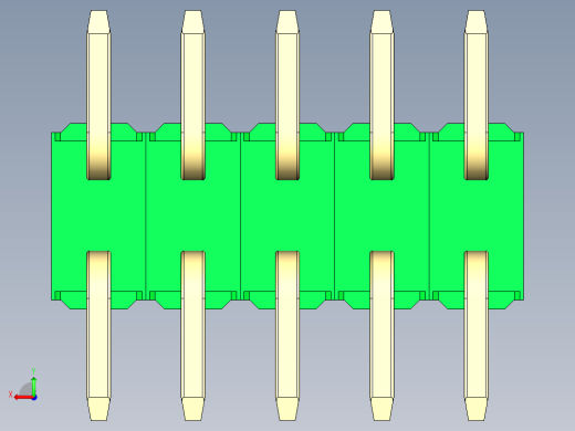 彩色公排针 100mil 2.54mm 系列-DS1022_green_10p_100mil_TypeSMT_rev1.0后视缩略图