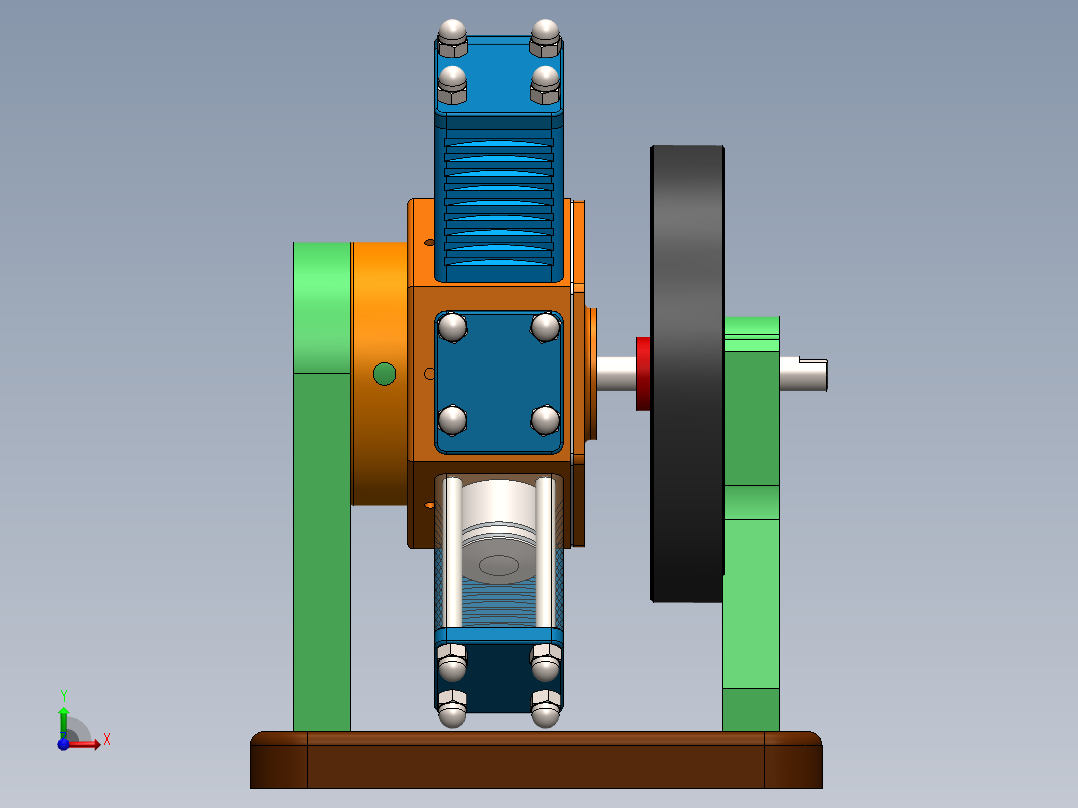 旋转式径向发动机模型前视图