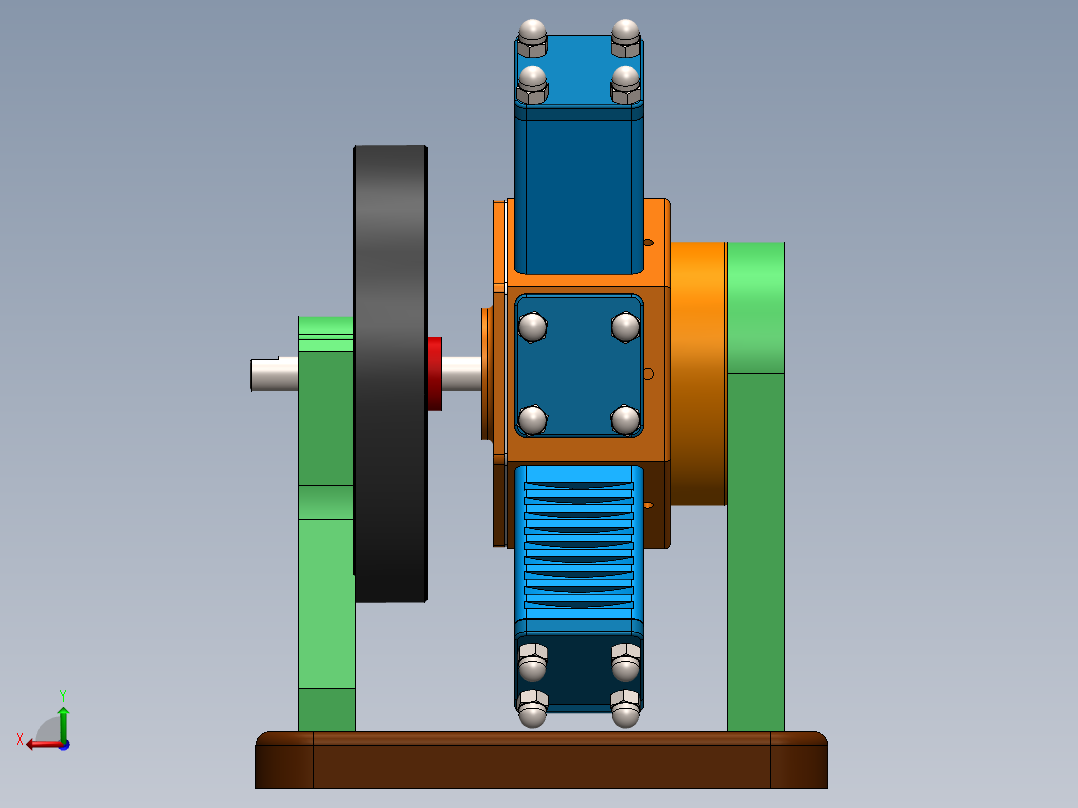 旋转式径向发动机模型后视图