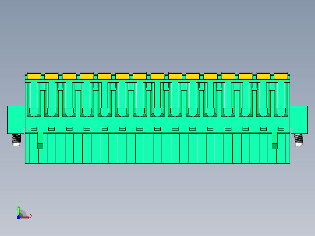 DEGSON 2EDG（M） 系列 5.0mm 螺丝锁紧可插拔接线端子组-2EDGKDM-5.0-15P-14-00AH前视图