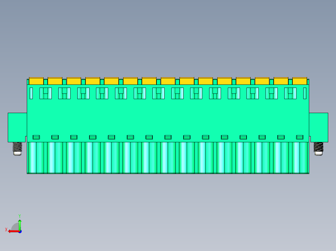 DEGSON 2EDG（M） 系列 5.0mm 螺丝锁紧可插拔接线端子组-2EDGKDM-5.0-15P-14-00AH后视图