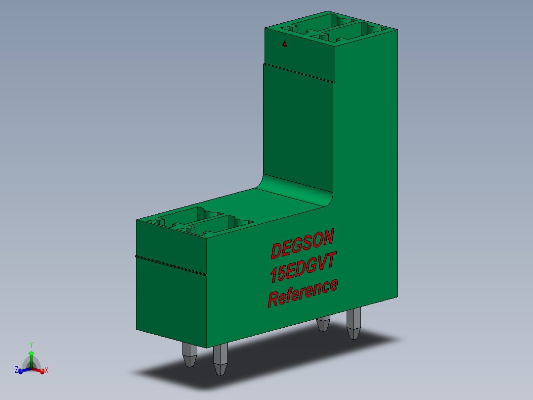 DEGSON 15EDG 系列 3.5mm 插拔式接线端子 FullPack-15EDGVT-3.5-xxP-14-00AH主视图